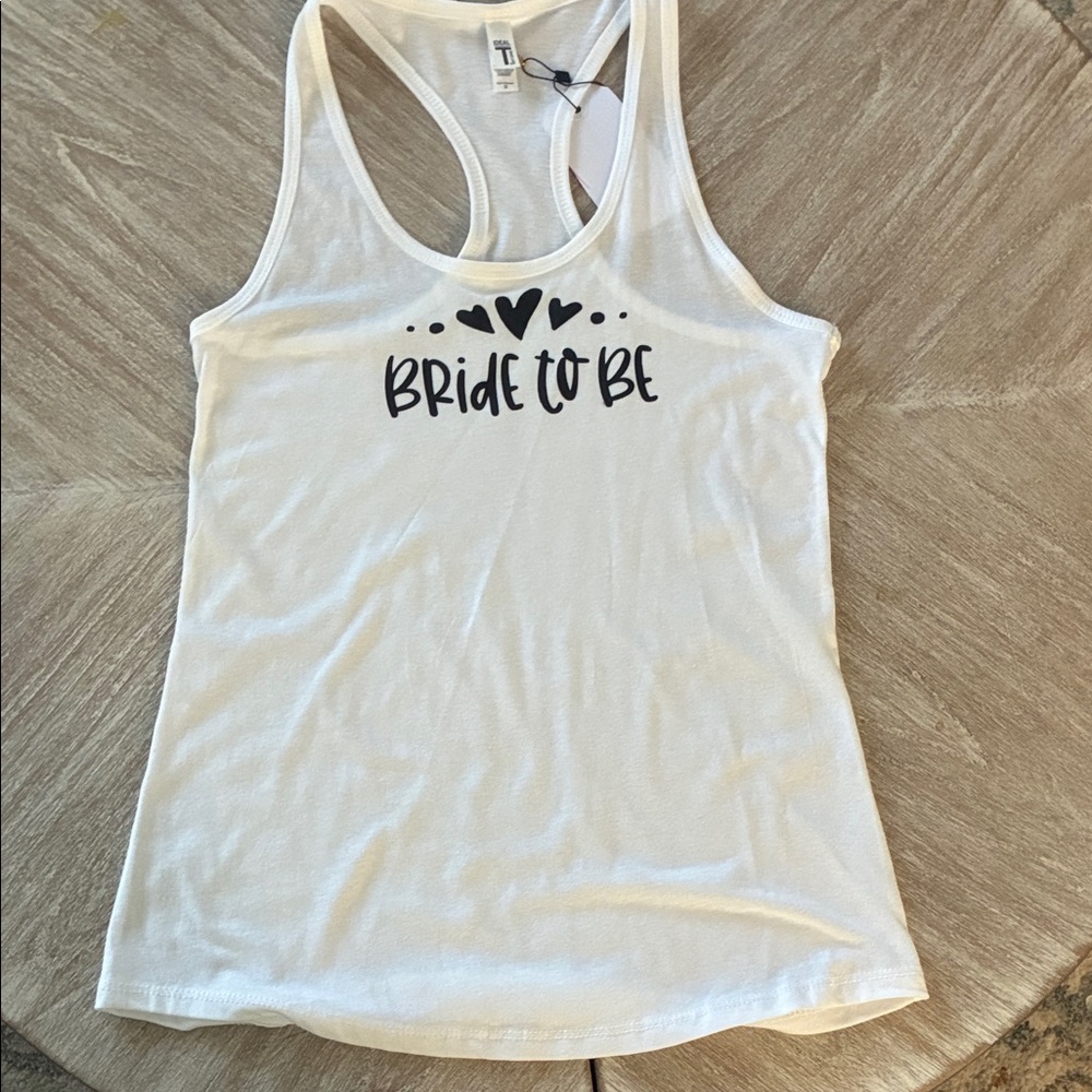 Next Level Apparel White 'Bride to Be' Racer Top